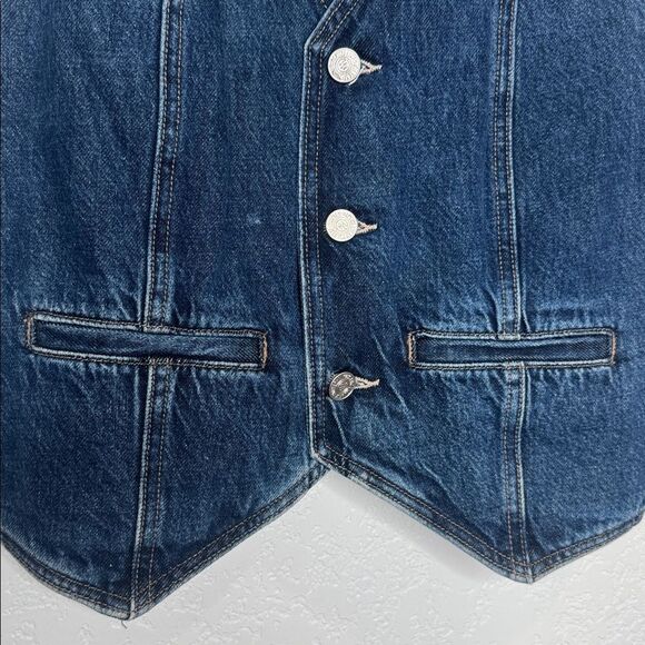 NWT Mother Superior THE MASKED RIDER-DID YOU BRING ME ANYTHING Denim Vest Large - Picture 5 of 15